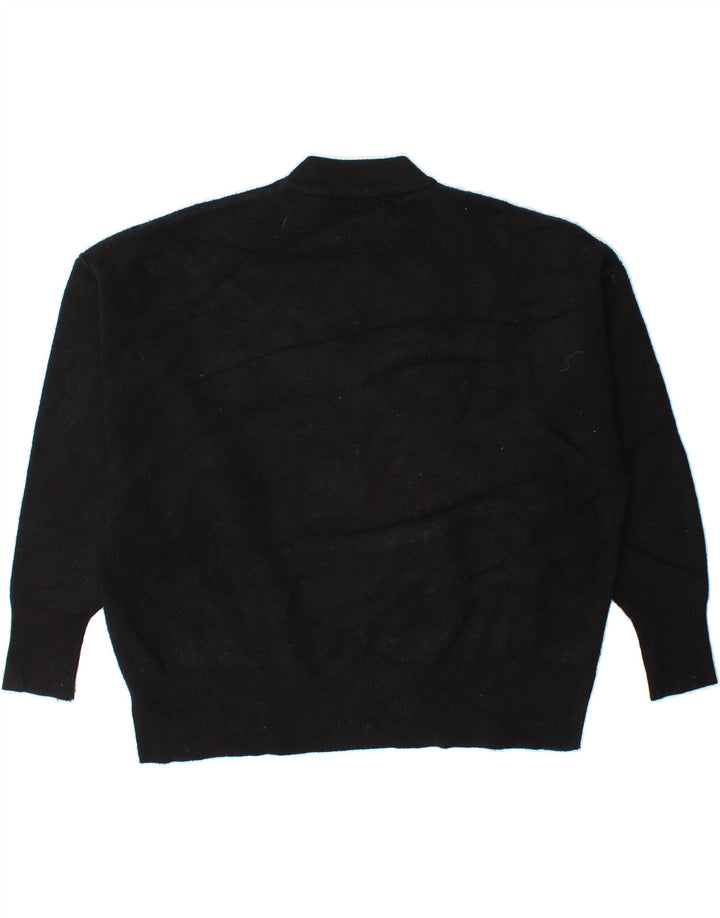 ZARA Womens Oversized Crew Neck Jumper Sweater UK 10 Small Black Viscose Vintage Zara and Second-Hand Zara from Messina Hembry 