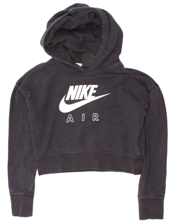 Nike Girls Crop Graphic Standard Fit hættetrøjetrøje 10-11 år Medium Sort