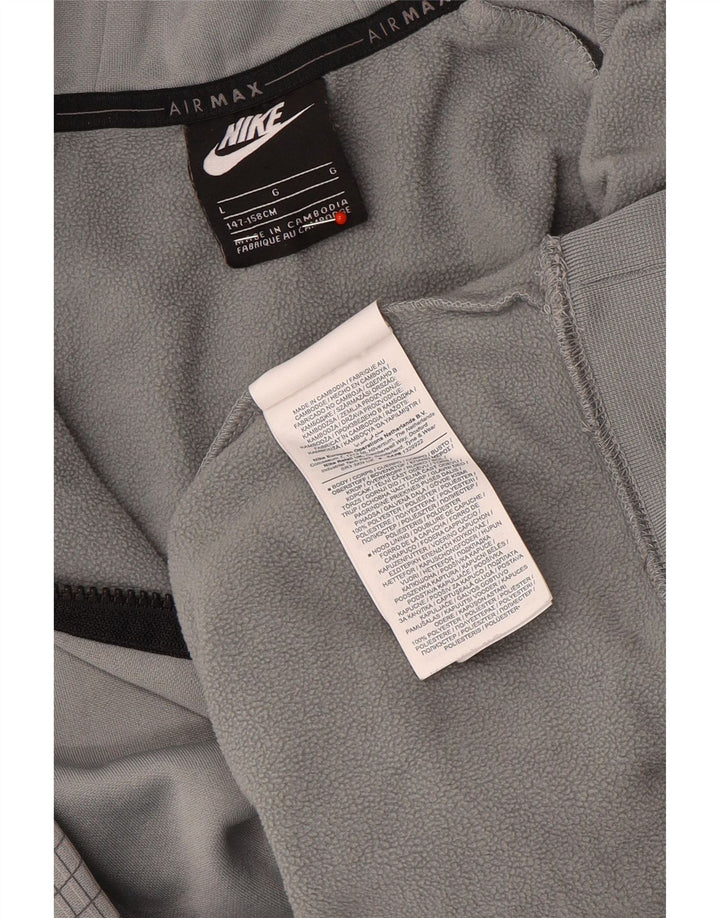 NIKE Grafisk hættetrøje til drenge 12-13 år Stor grå ternet polyester