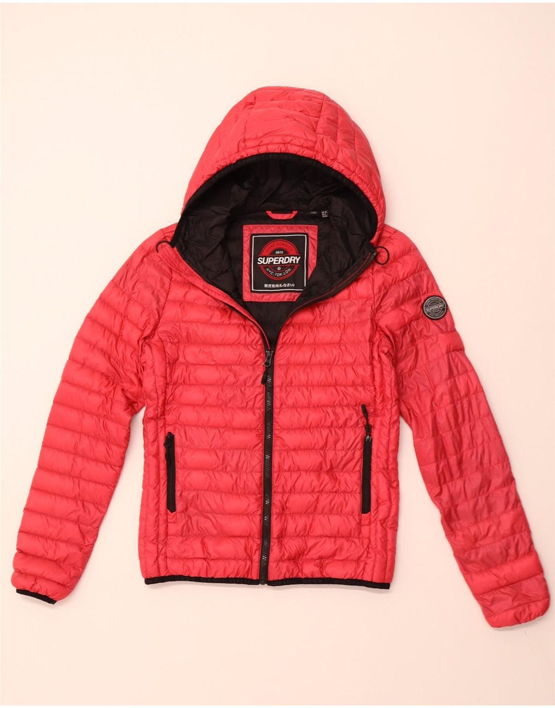 SUPERDRY Polstret hættejakke til kvinder UK 10 Small Pink