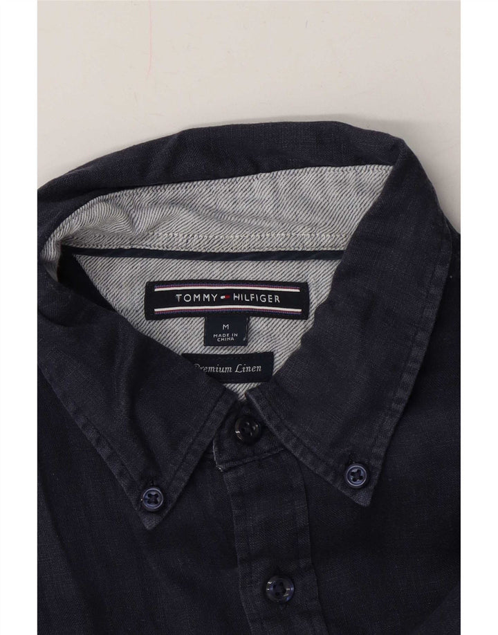 Tommy Hilfiger Herreskjorte Medium Navy Blue Linen