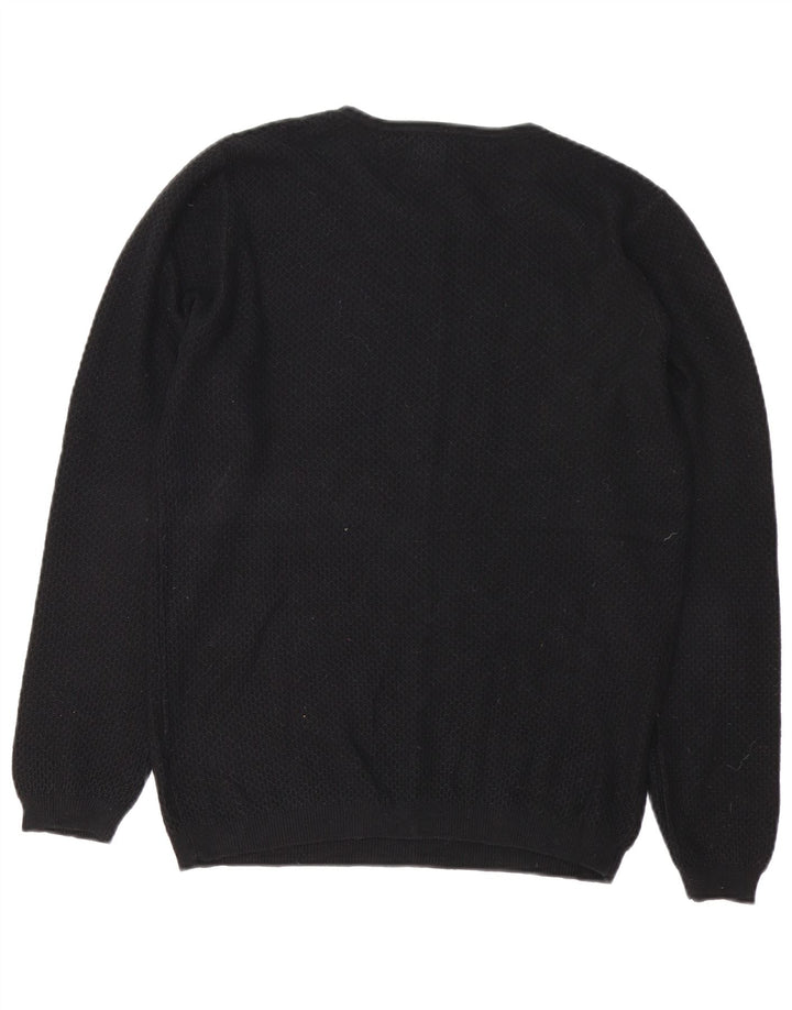 Zara Herre sweater med rund hals, lille sort