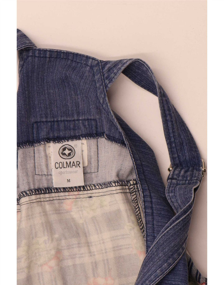 Colmar Dame Mini Dungaree Dress UK 12 Medium Navy Blue Ternet Bomuld