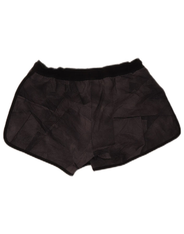 Reebok Womens Speedwick Sports Shorts UK 4/6 XS Sort geometrisk polyester