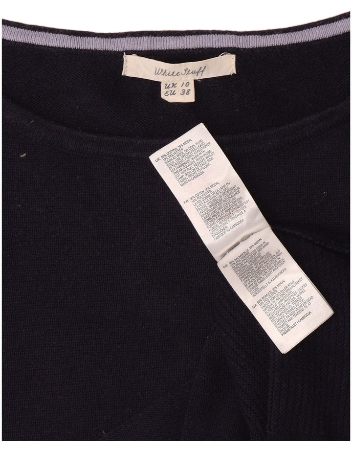 WHITE STUFF Dame Boat Neck Jumper Sweater UK 10 Small Navy Blue