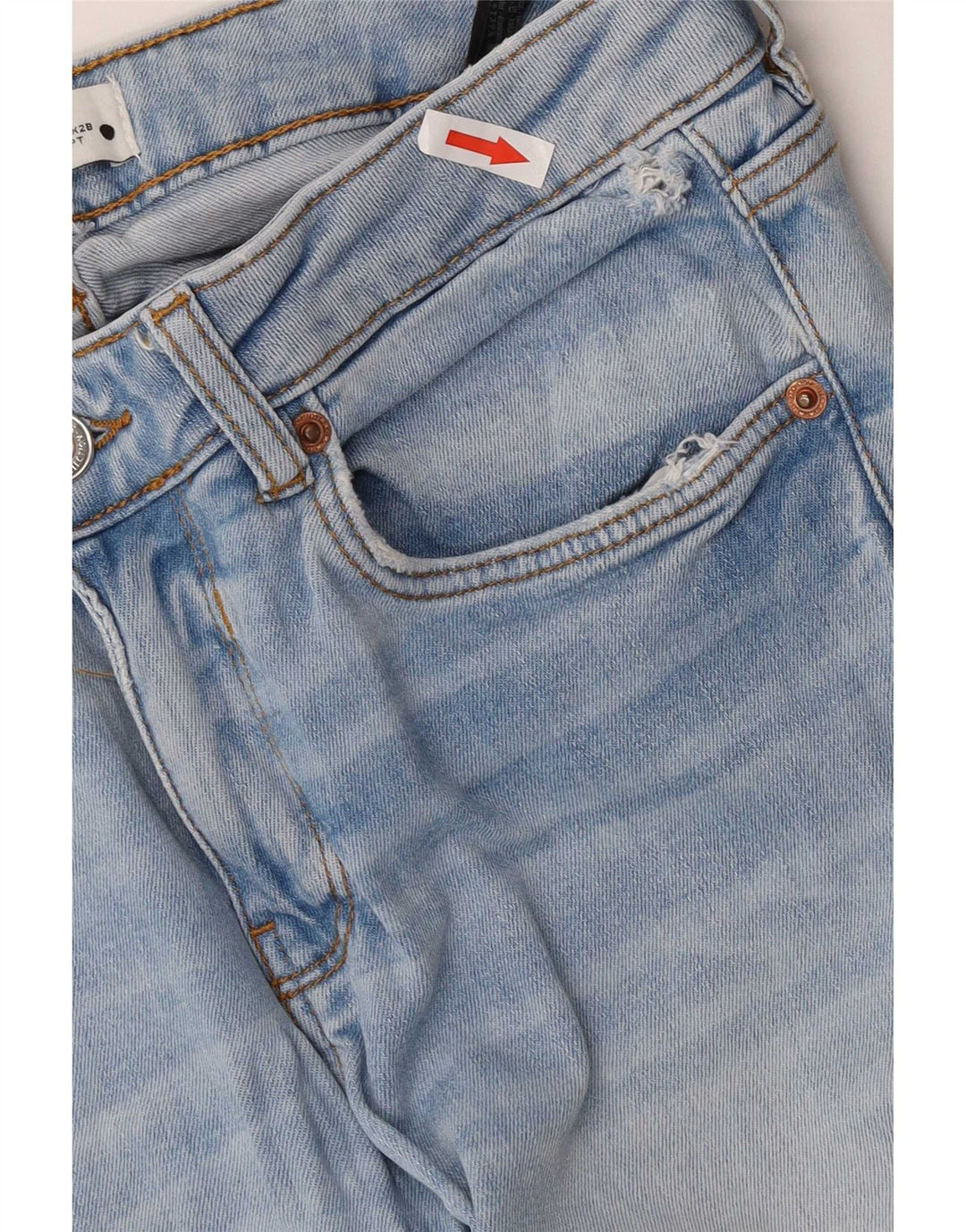 Zara Dame Slim Jeans EU 38 Small W28 L27 Blå Bomuld