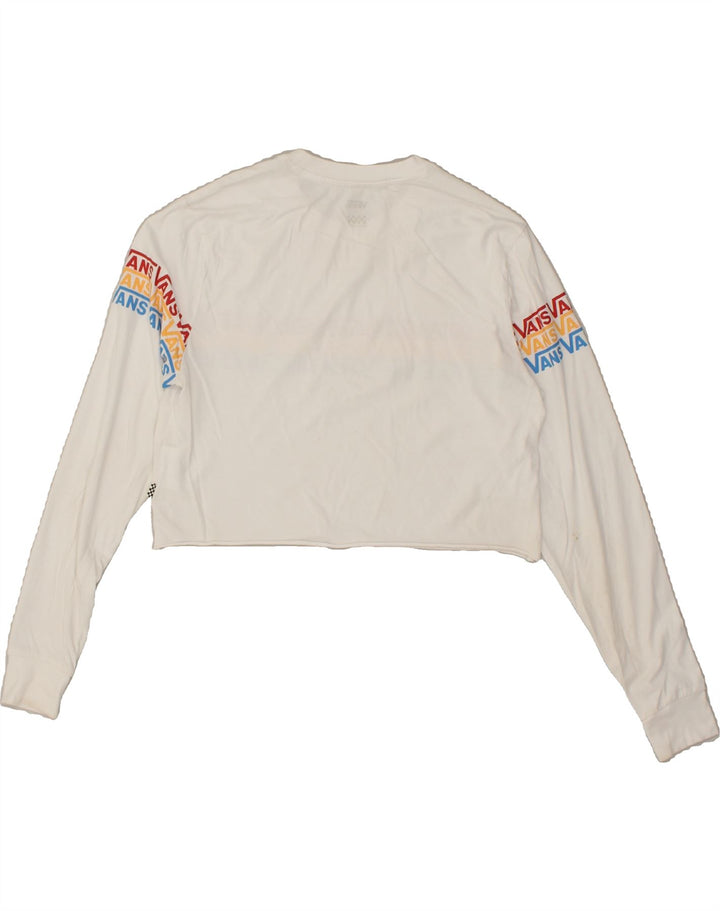 VANS Womens Graphic Crop Top UK 6 XS White Cotton Vintage Vans and Second-Hand Vans from Messina Hembry 