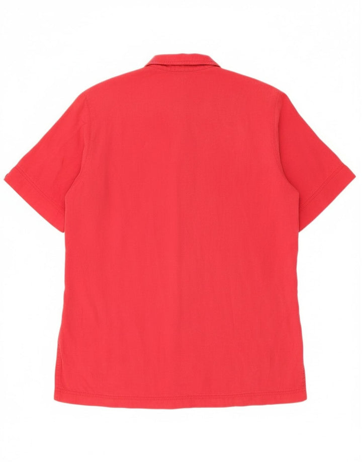 Vintage dame 5-knaps kortærmet blazerjakke UK 14 Large Red Tencel