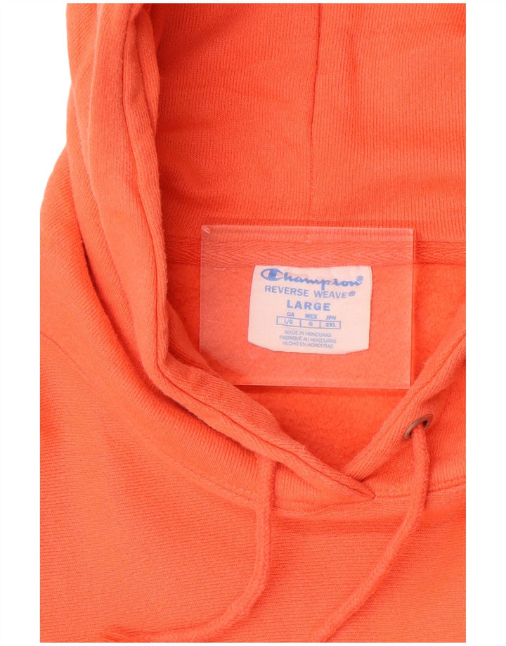 CHAMPION Womens Reverse Weave Oversized hættetrøje Jumper UK 16 Large Orange