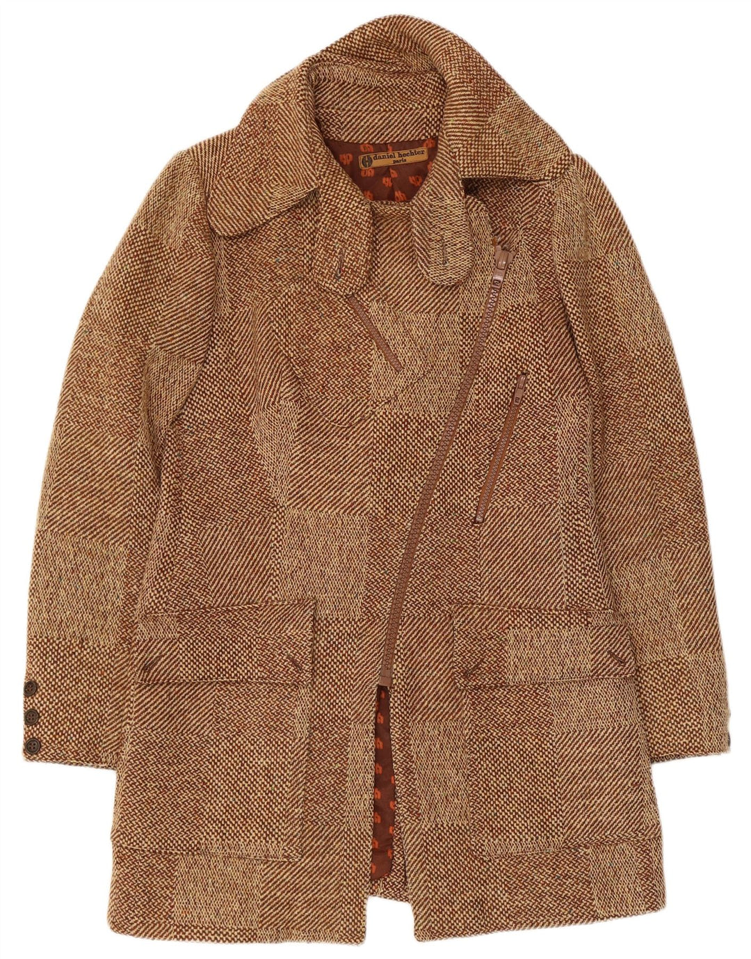 Daniel Hechter Dame Overfrakke UK 8 Small Brown Check