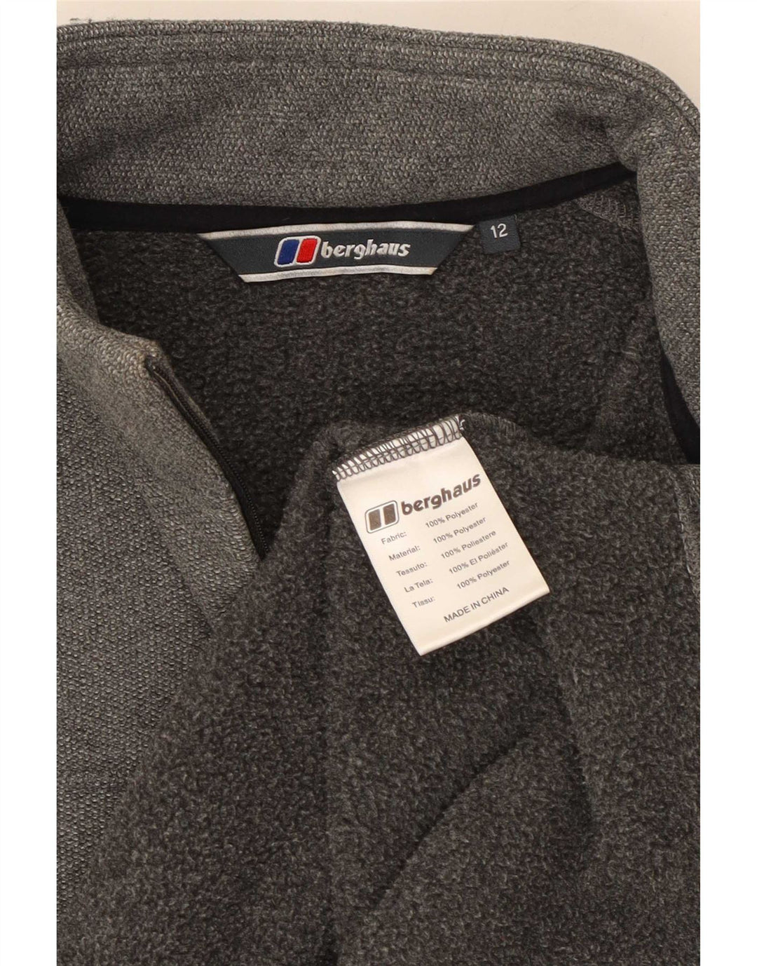 Berghaus Sweatshirt med lynlås til kvinder UK 12 Medium Grå Polyester