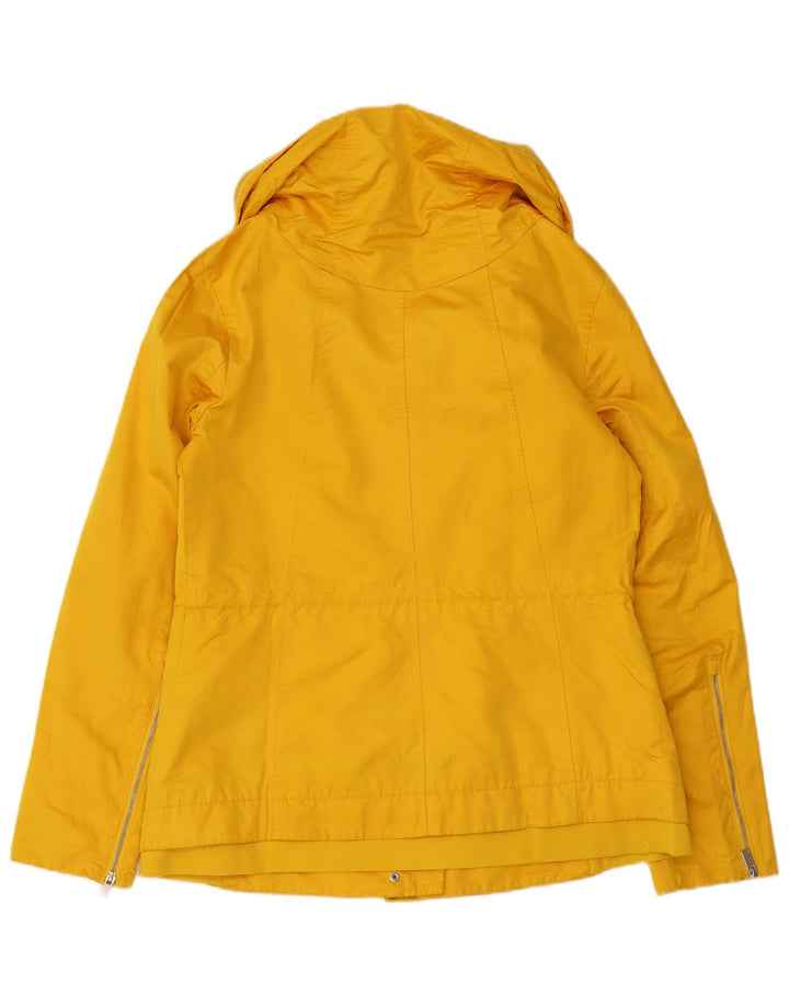 Zara vindjakkejakke med hætte til kvinder UK 14 Medium Yellow Polyester