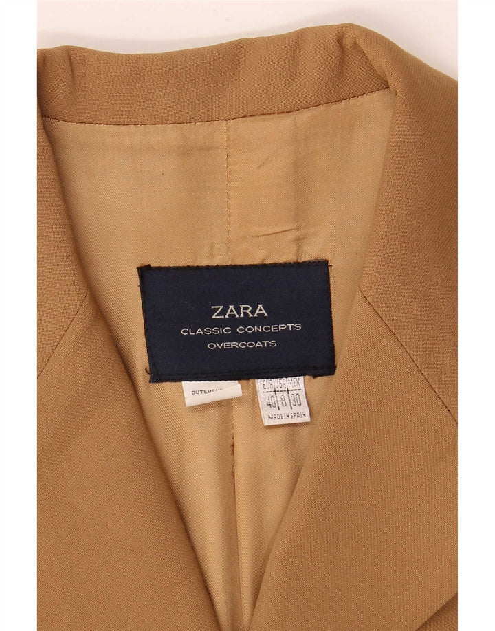 Zara Dame 4-knaps blazerjakke EU 40 Medium Brun Uld