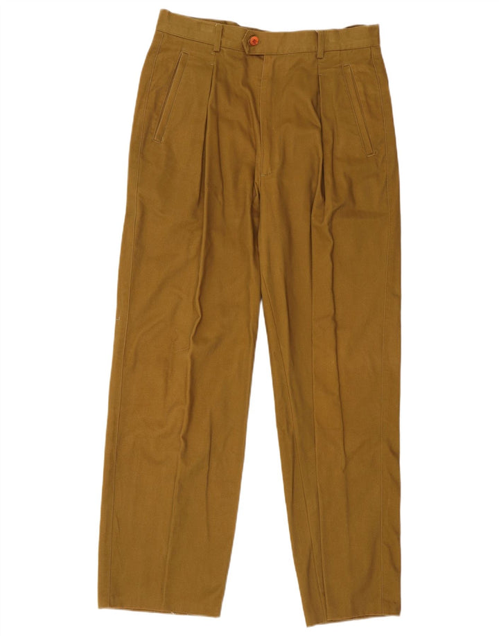 Solleone Herre Pegged Suit Bukser IT 48 Medium W32 L30 Khaki Bomuld