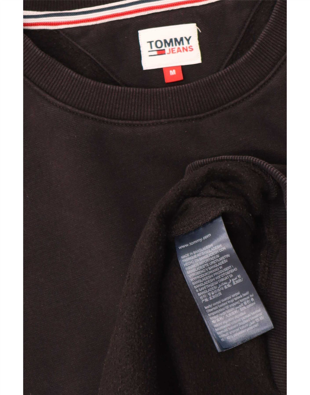 Tommy Hilfiger Dame Sweatshirt Jumper UK 14 Medium Sort Bomuld