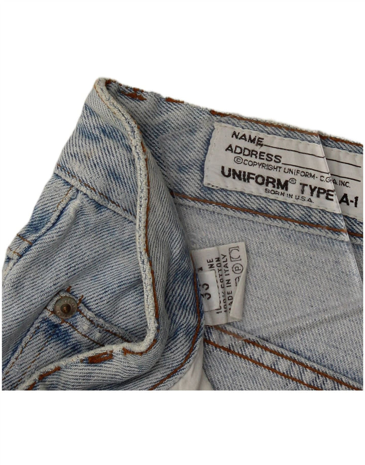 UNIFORM Mens Denim Shorts W33 Medium  Blue Cotton