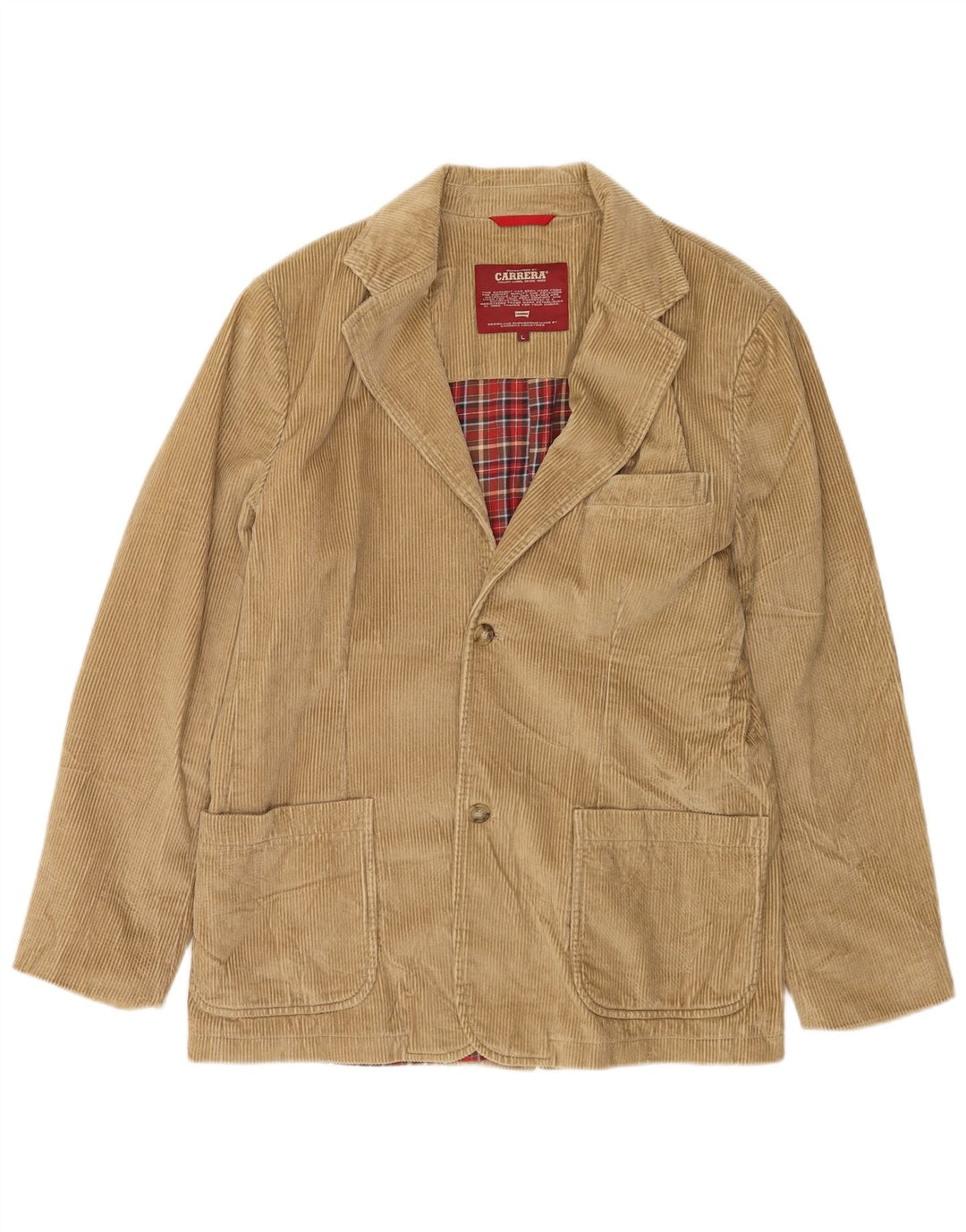 Carrera Herre 2-knaps Corduroy Blazer Jacket UK 40 Large Beige
