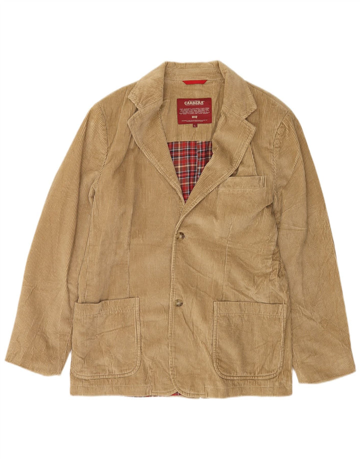 Carrera Herre 2-knaps Corduroy Blazer Jacket UK 40 Large Beige