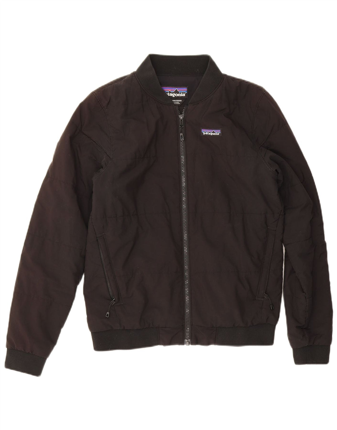 Patagonia Dame Oversized Bomber Jacket UK 10 Small Black Polyester