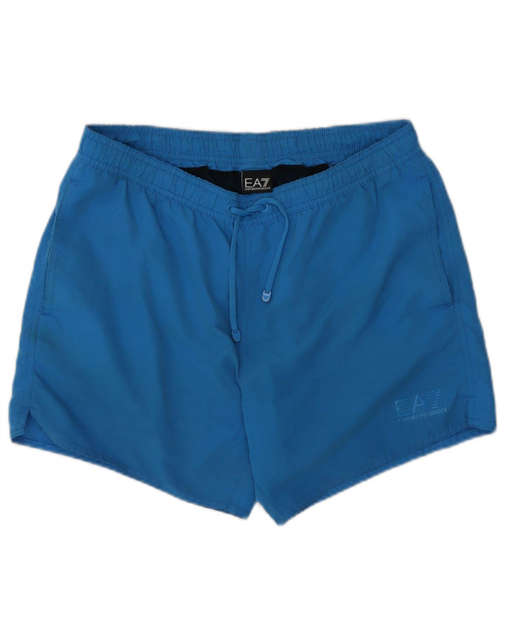 Emporio Armani Herre grafiske badeshorts EU 46 Small Blue Polyester