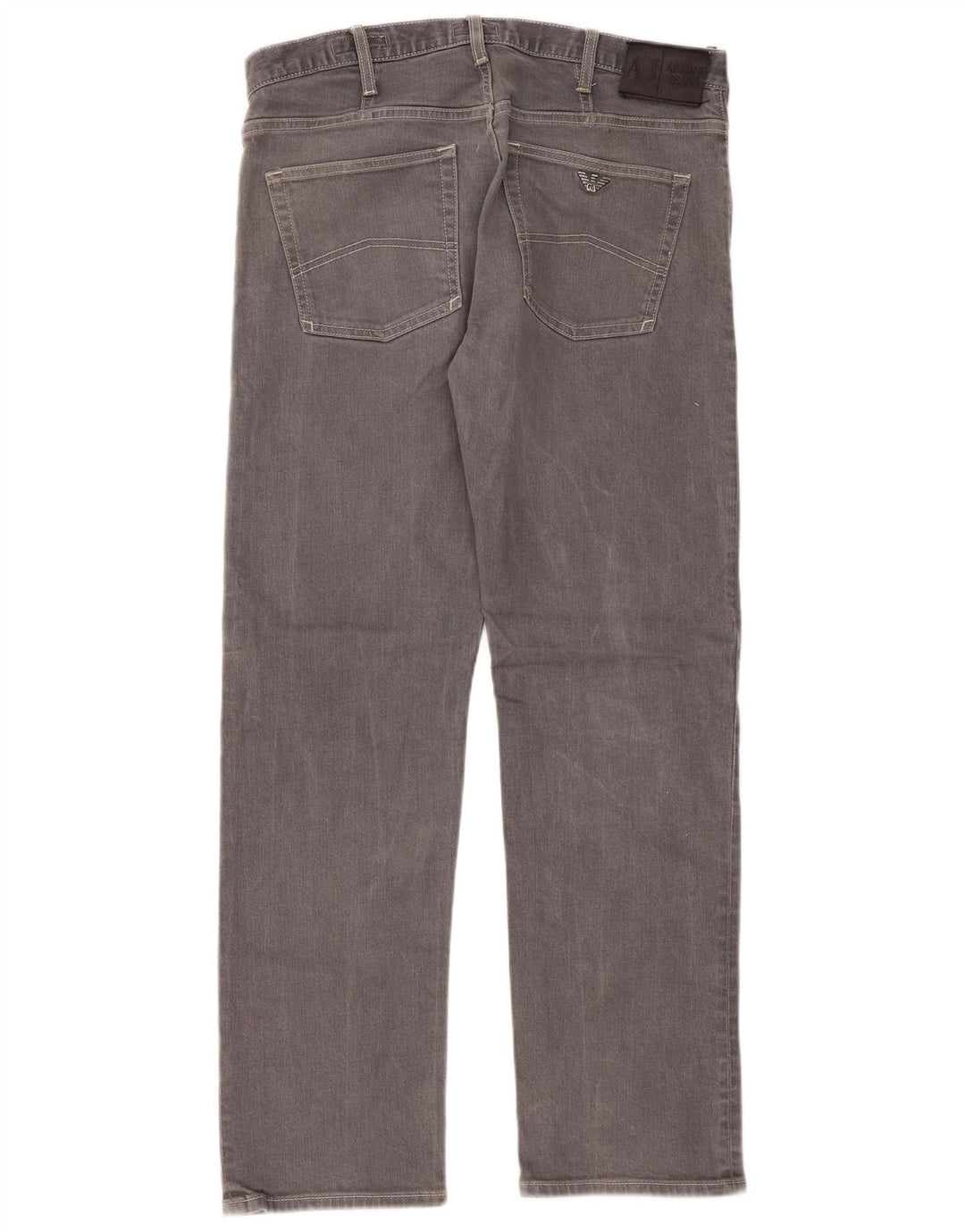 Armani Womens Regular Straight Jeans W34 L32 Grå Bomuld