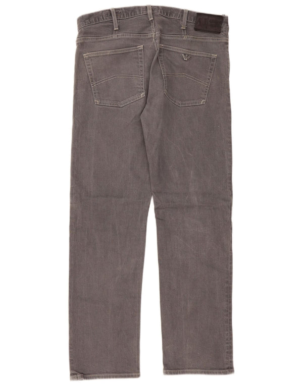 Armani Womens Regular Straight Jeans W34 L32 Grå Bomuld