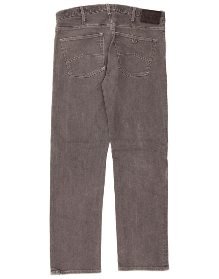 Armani Womens Regular Straight Jeans W34 L32 Grå Bomuld