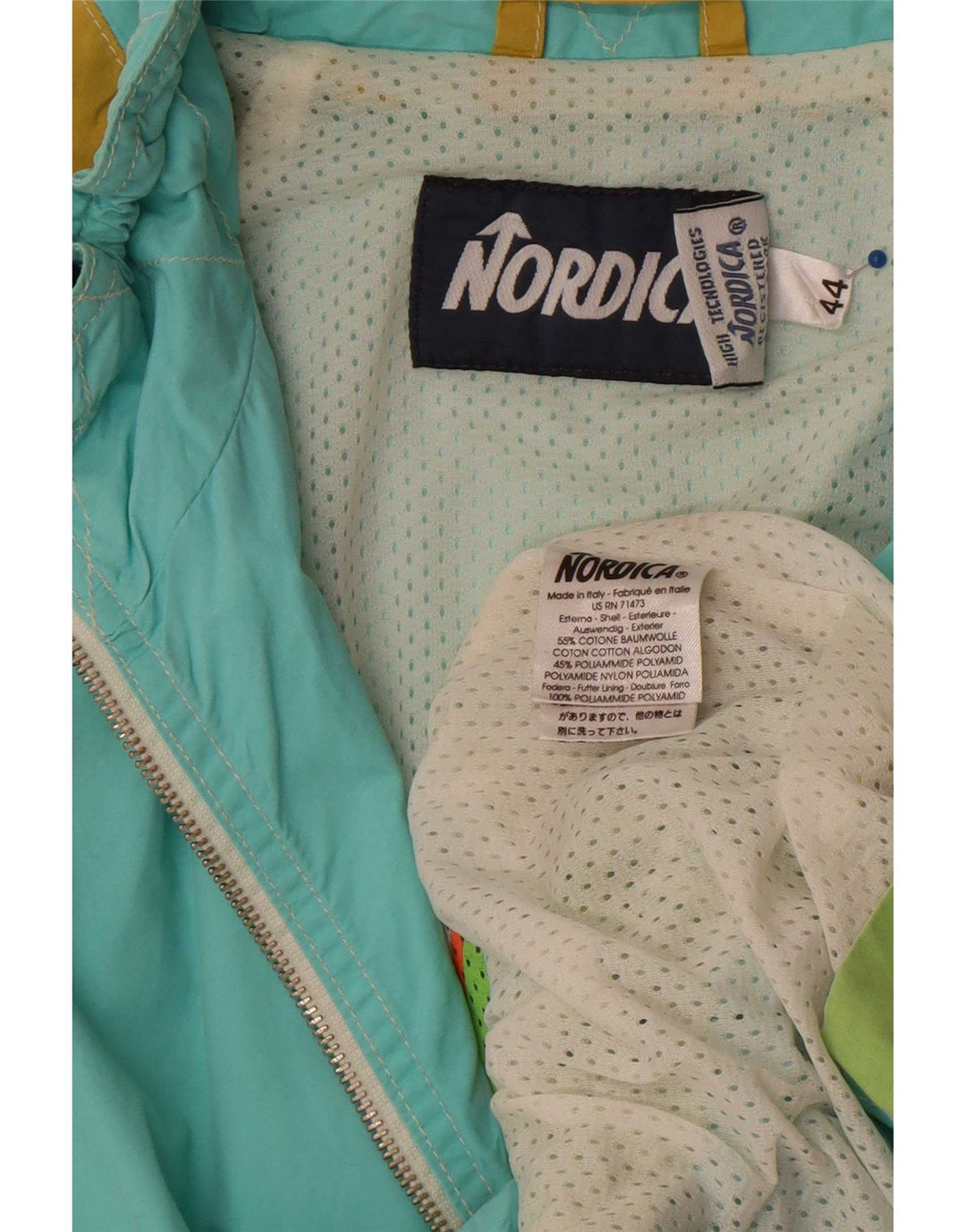 Nordica Dame Regnjakke IT 44 Medium Flerfarvet Colourblock Bomuld