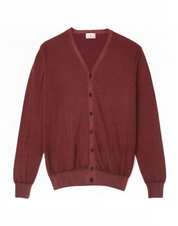 Conte of Florence Herre cardigan sweater 3XL Bourgogne uld