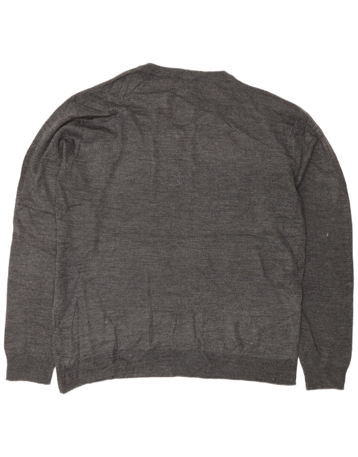 Pierre Cardin Herre V-hals sweater 4XL Grå Akryl