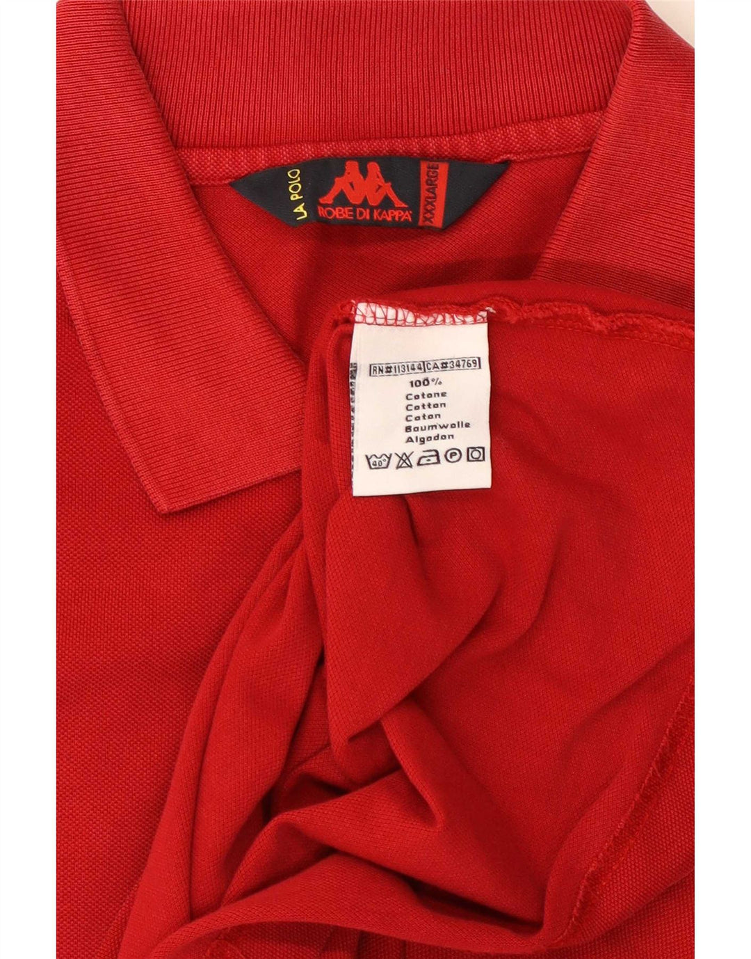 Kappa herre poloshirt 3XL rød bomuld