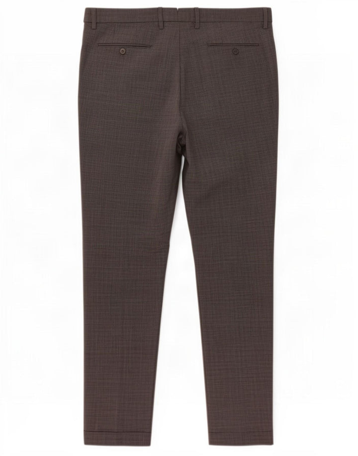 Massimo Dutti Herre Slim Suit Bukser EU 46 XL W36 L33 Grå Houndstooth