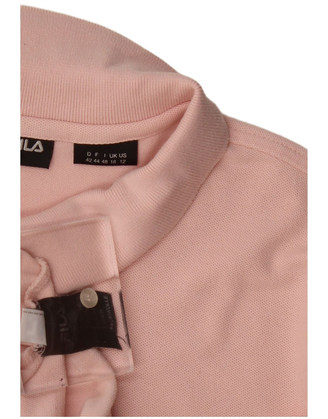 Fila Dame Polo Shirt UK 16 Large Pink Bomuld