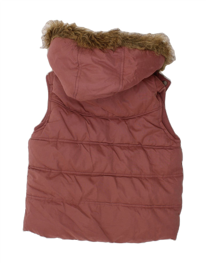 FAT FACE Girls Hooded Padded Jacket 6-7 Years Pink Polyester Vintage Fat Face and Second-Hand Fat Face from Messina Hembry 