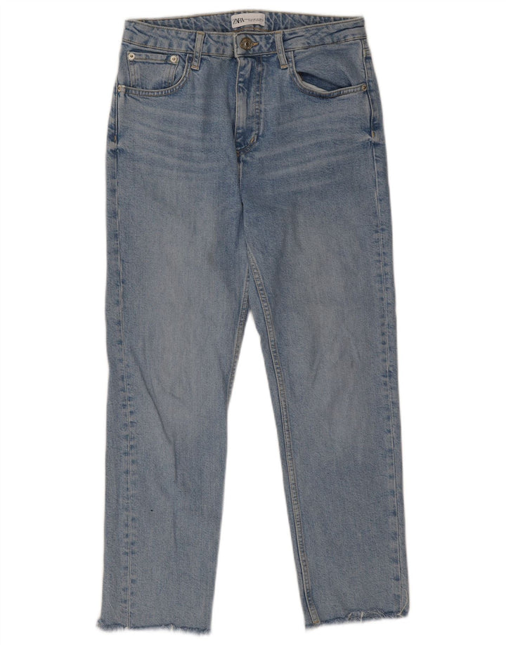 Zara Dame Straight Jeans EU 40 Medium W30 L26 Blå Bomuld