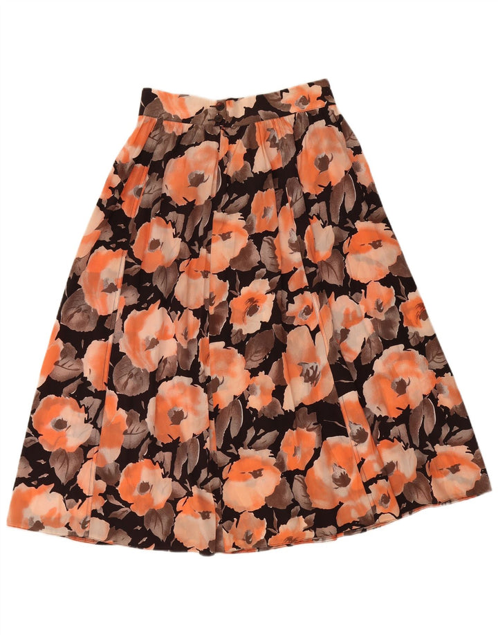 Vintage dame nederdel W28 Medium Orange Floral
