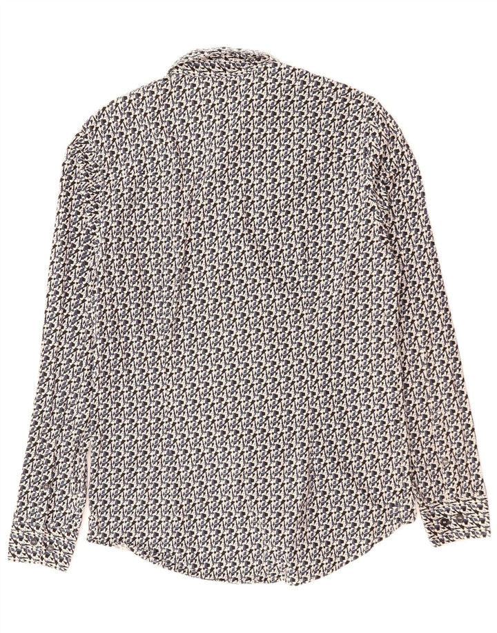 CALVIN KLEIN JEANS Herre Slim Fit skjorte Medium Sort Geometrisk Bomuld