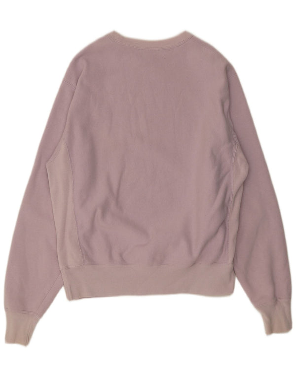 Champion Womens Oversized Sweatshirt Jumper UK 14 Medium Lilla Bomuld