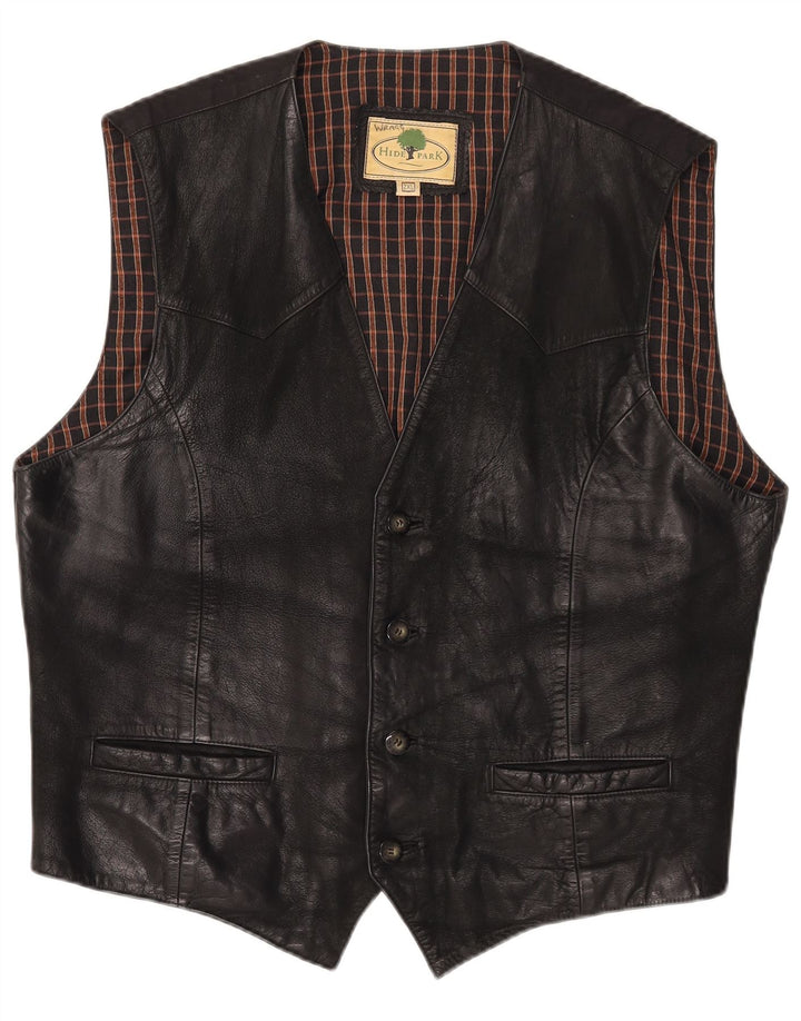 Hidepark Herre Lædervest 2XL Sort Læder