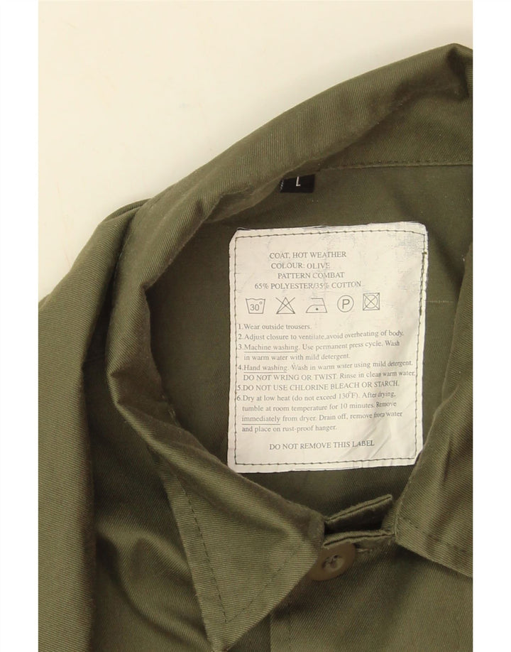 Vintage Herre Utility Jacket UK 40 Large Khaki Polyester