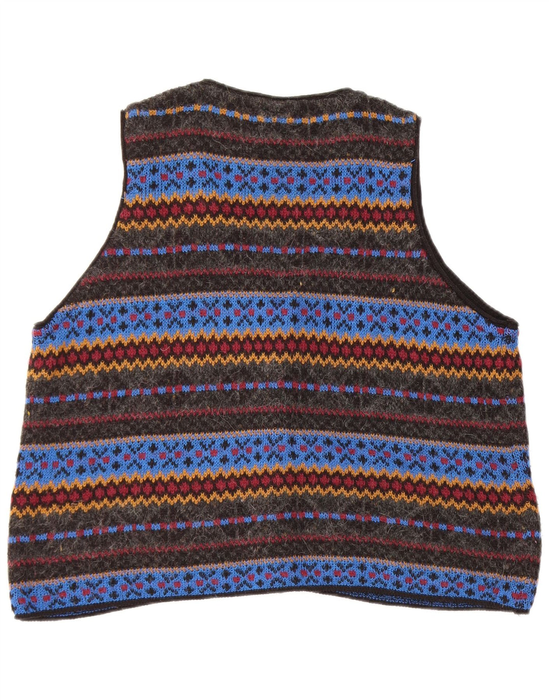 Vintage strik vest for mænd Stor flerfarvet geometrisk