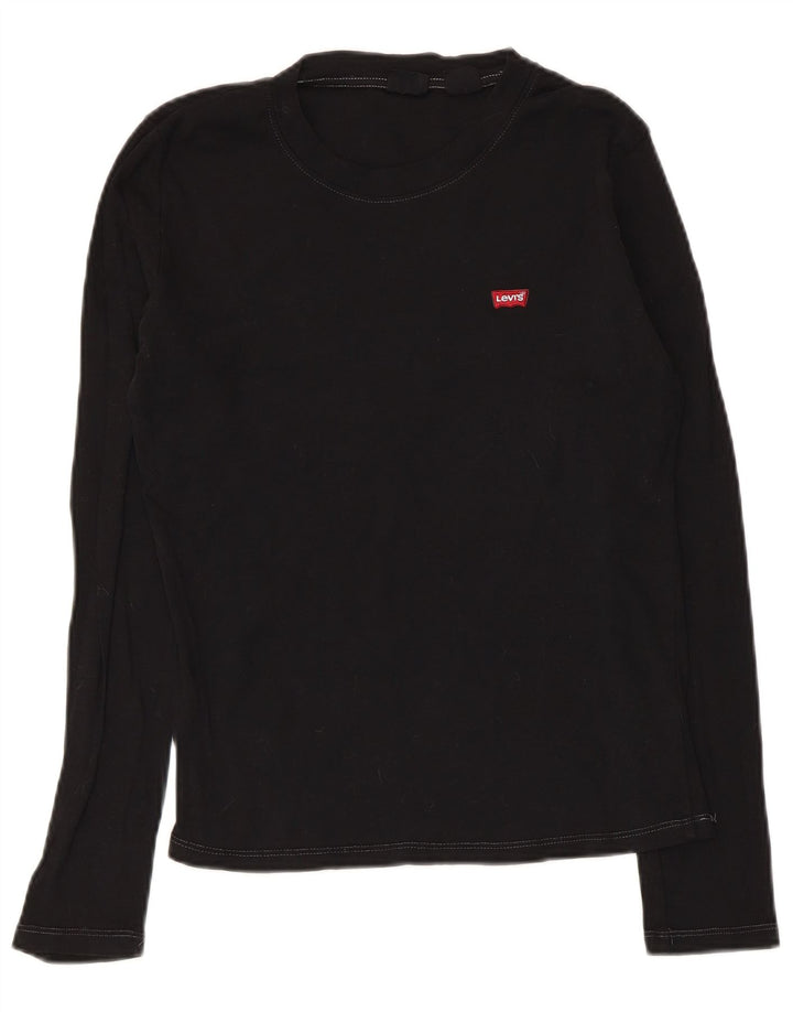 LEVI'S Dametop Langærmet UK 10 Lille Sort