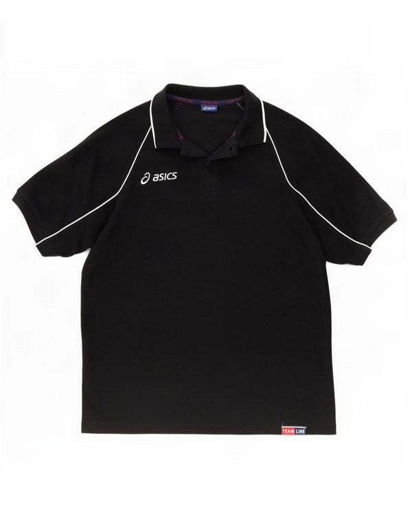 Asics herre poloshirt XL sort bomuld