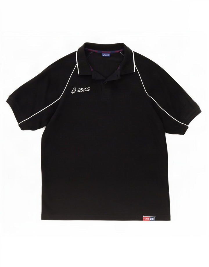 Asics herre poloshirt XL sort bomuld