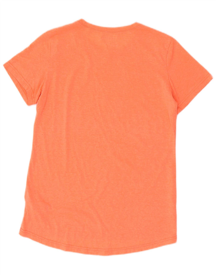 REEBOK Dame T-Shirt Top UK 12 Medium Orange Flecked Polyester