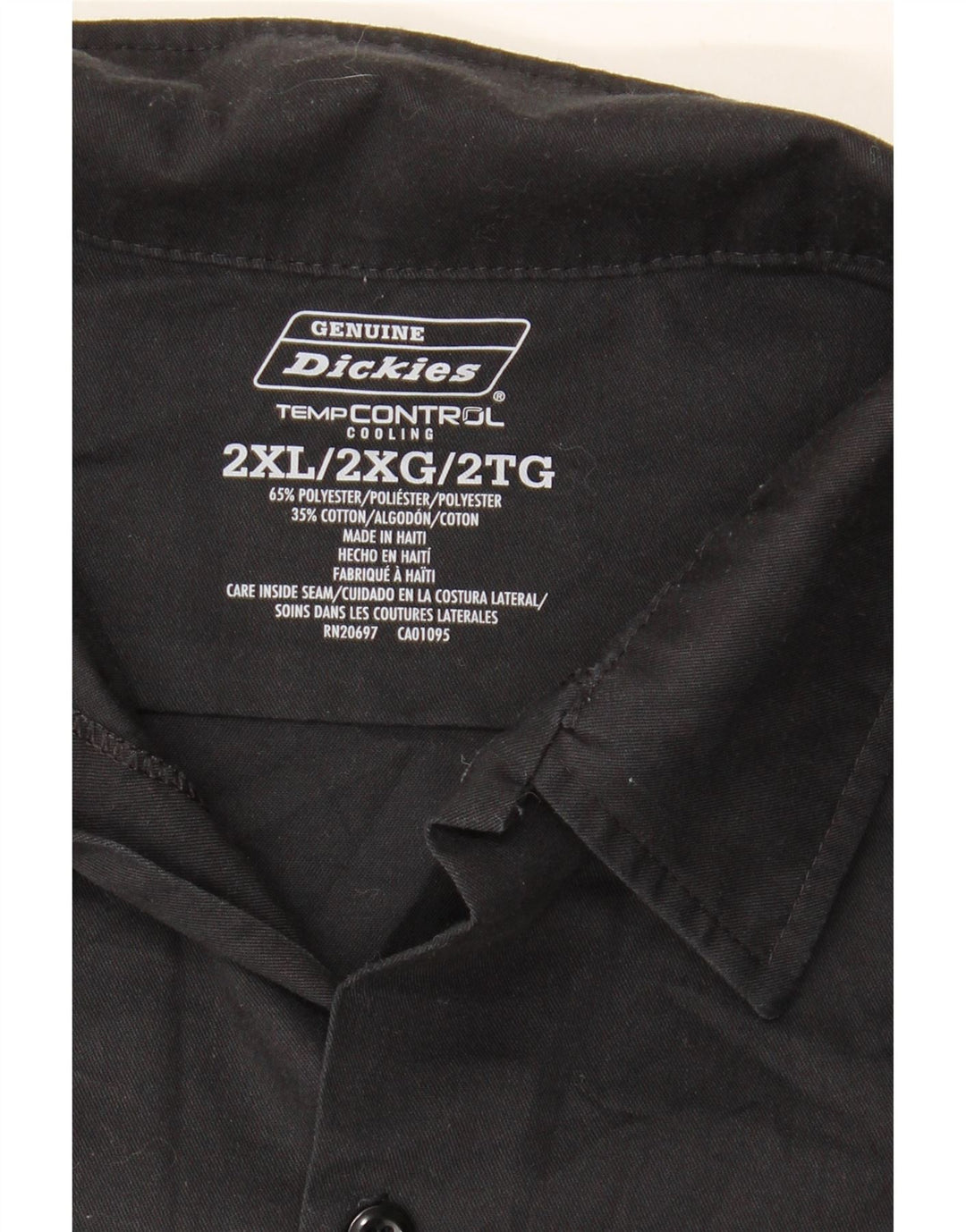 Dickies Herreskjorte 2XL Sort Polyester