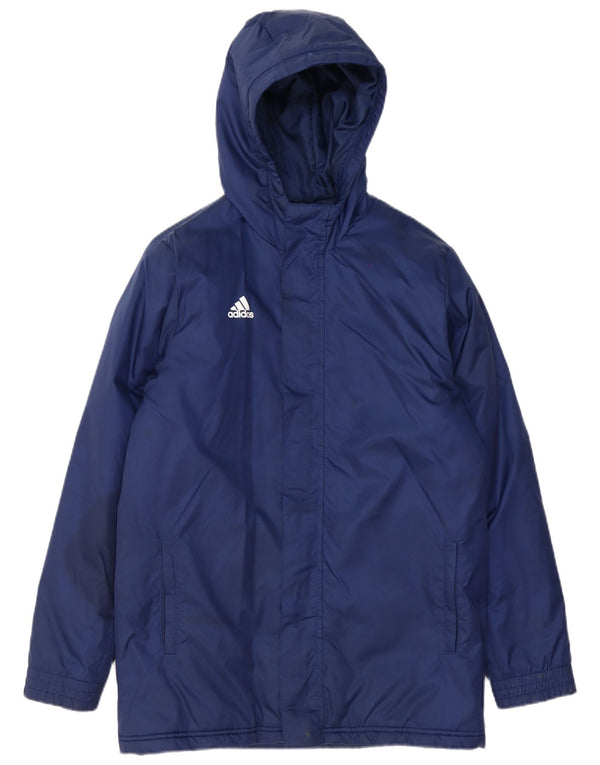 Adidas drenge hættejakke vindjakke 13-14 år marineblå polyester