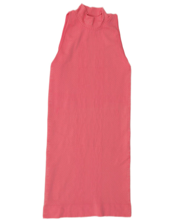 Nike Dame grafisk ærmeløs T-shirt kjole UK 8 Small Pink Polyester