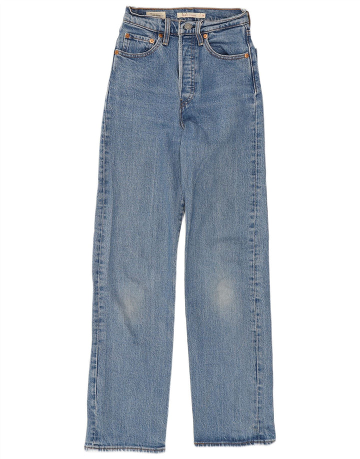 Levi's Dame Ribcage Straight Jeans W24 L29 Blå Bomuld