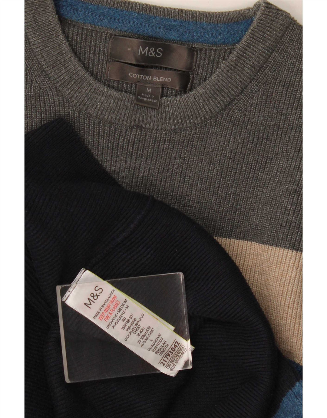 Marks & Spencer Herre sweater med rund hals, medium flerfarvet